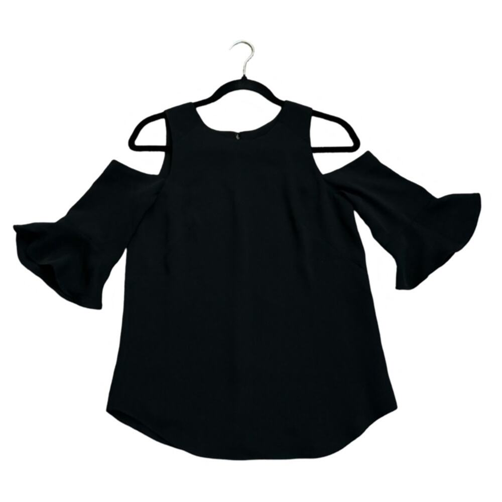 Ann Taylor Cold Shoulder Ruffle Sleeve Blouse Size XSP